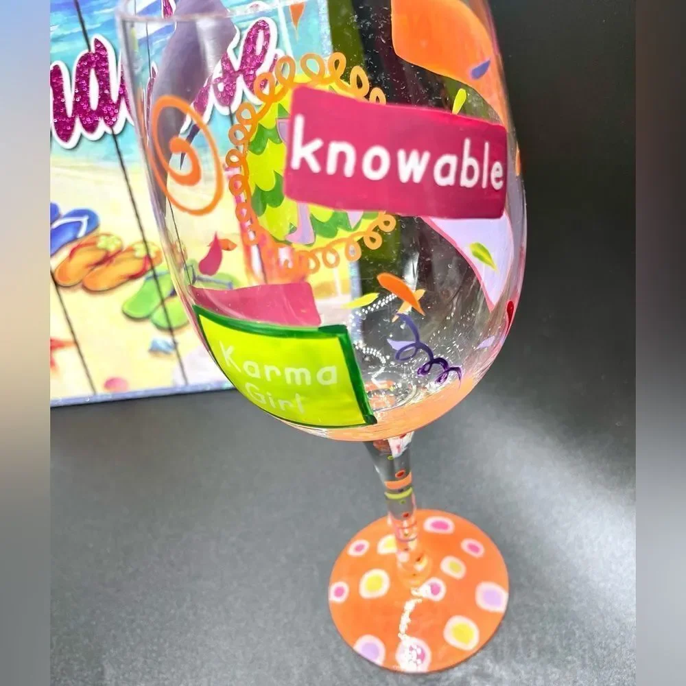 LOLITA - “I Love My Letter* Love my Wine * Hand-painted Wine Glass - “K”